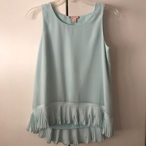 Ruby & Bloom Chiffon Tank Top in Light Blue